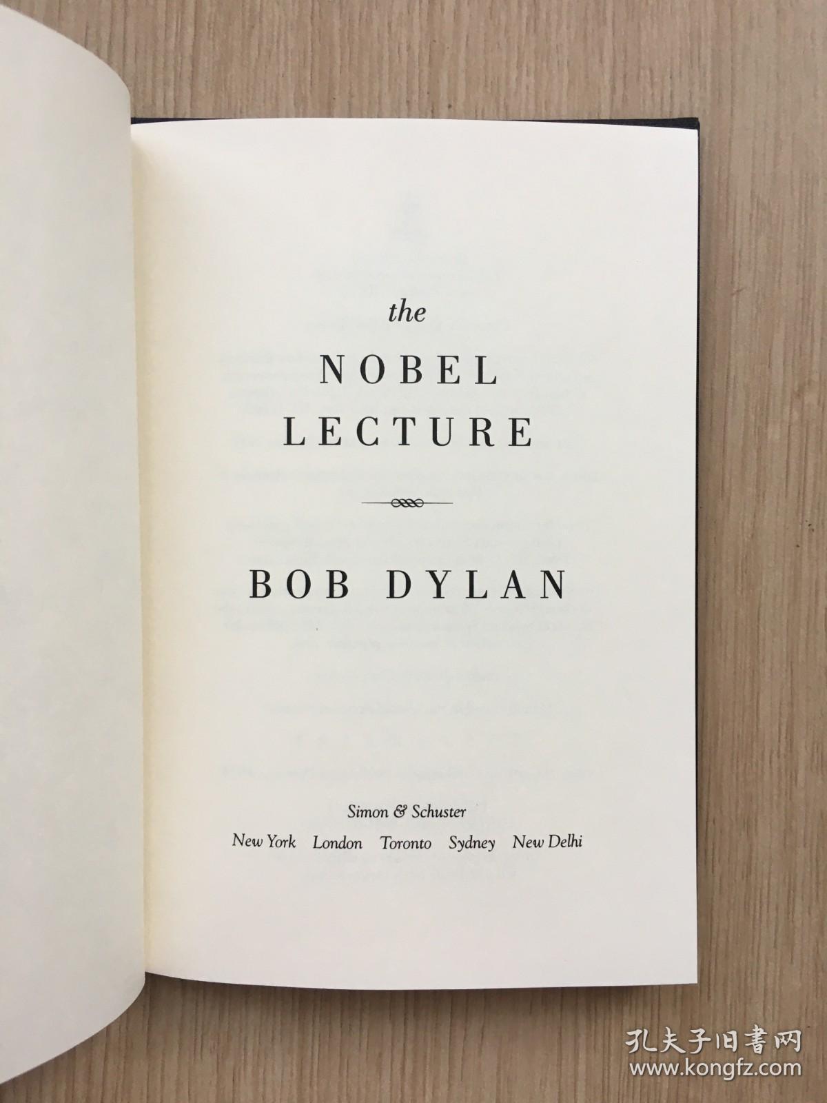 英文 原版 现货 实物 拍摄 BOB DYLAN The nobel lecture 鲍勃迪伦 鲍勃 迪伦 全布面 精装本2016年10月13日 诺贝尔文学奖获奖感言 获奖致辞