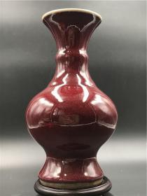 一口价古董清代老瓷器霁红釉观赏瓶办公室装饰摆件包老保真买家自鉴特价