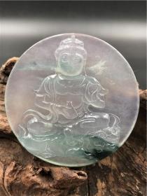 一口价清代老翡翠观音牌子项链吊坠冰种晴底飘花挂件买家自鉴特价包邮