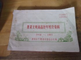 潮阳县 果菜主要商品历年统计资料 1952-1977  油印本