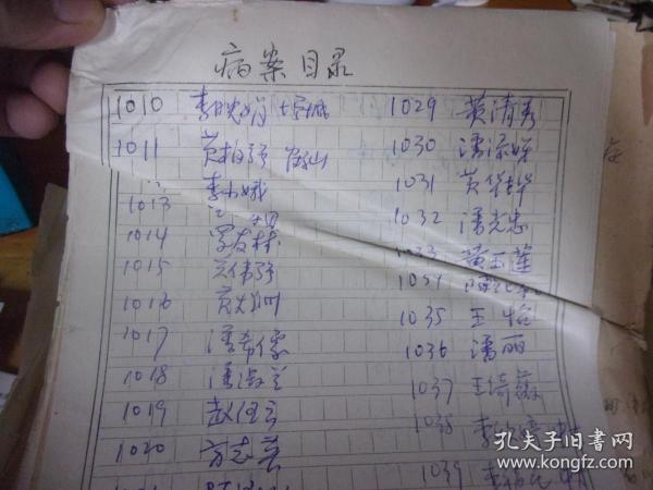 老中医黄仰模(广州中医药大学教授,博士导,金匮专家)自藏自已所医病案一批,多手记,也多为手写复写纸的后页,均有方药,病例目录就有25叶上千人,也可箅毕生所医了!