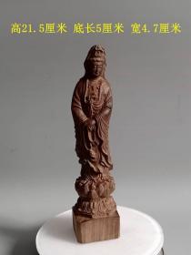 传世少见老沉香木雕观音佛像摆件