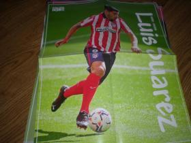 苏亚雷斯 马德里竞技    海报  足球周刊赠送  另一面是 法蒂