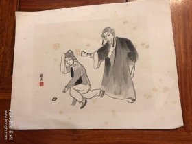 关良 水印 京戏人物水墨画