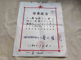 1960年四川新都小学毕业证书（ZH002）