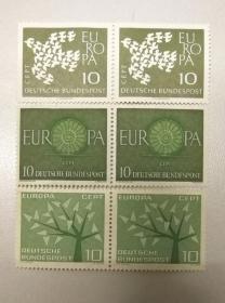 德国发行 欧罗巴专题邮票 新双连 共6枚
