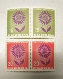 德国1964年发行 欧罗巴专题邮票 新双连 4枚