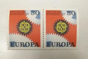 德国1967年发行 欧罗巴专题邮票 新双连