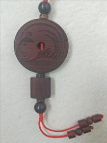 文房雅玩：手编红檀毛衣链（凤凰）