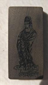 天然阴沉金丝楠木——观音立像挂件