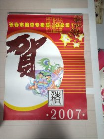 挂历2007年 贺 牡丹 7张全