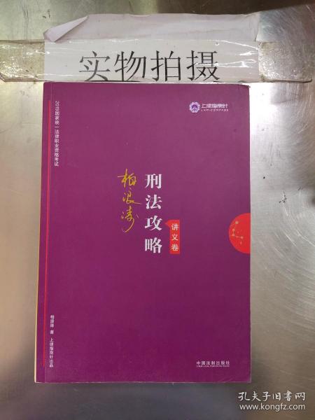 司法考试2019 上律指南针 2019国家统一法律职业资格考试：柏浪涛刑法攻略·讲义卷