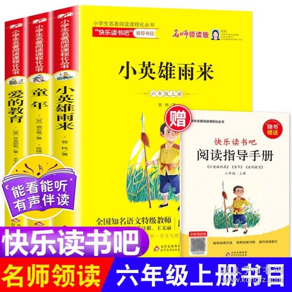 统编版快乐读书吧指定阅读六年级上（套装全3册）童年+爱的教育+小英雄雨来