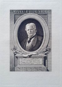 “美国藏书票黄金时期五大家”— 史密斯（Sidney L. Smith）铜版藏书票《Vail图书馆》 1916怀旧作品 手工水印纸
