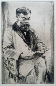 “美国藏书票黄金时期五大家”— 史密斯（Sidney L. Smith）铜版画《化学家N. Bartlett》