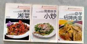 家庭美食厨房丛书：美味湘菜、简易快手小炒、必学招牌肉菜3本合售
