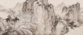 廖修伟 溪山无尽图 136.9×16.9cm
适合画框 194.4×27.3cm