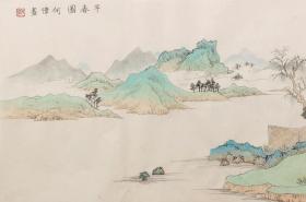 何伟 早春图 132×33cm
外框 绿檀染蓝色173×48cm