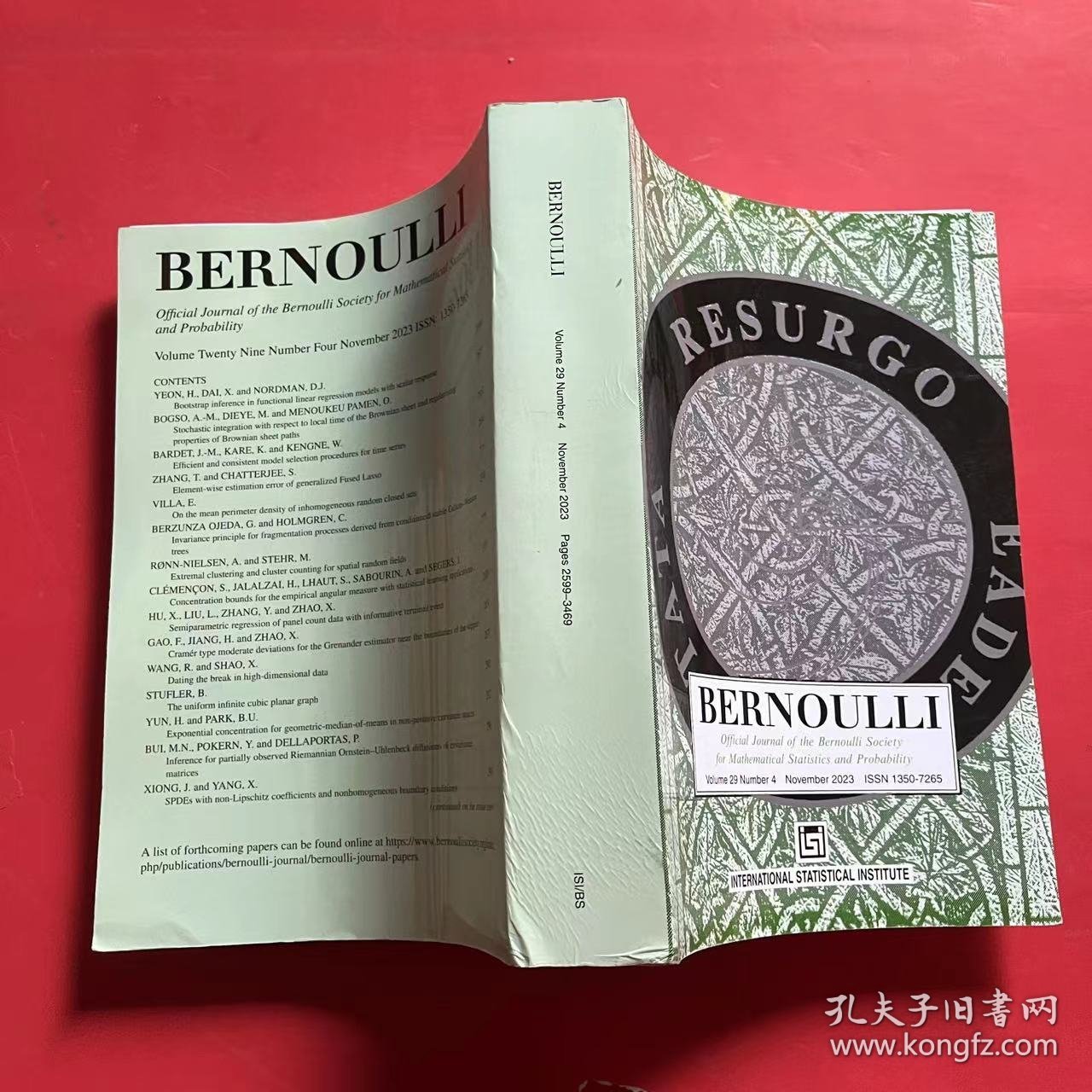 BERNOULLI Volume 29 November 2023 pages  2599-3469