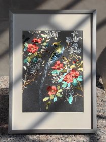 芙蓉锦鸡图 粗闪铝箔画 装饰画 挂画 摆画 工艺画 世界名画 dufex