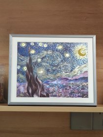 梵高星空 稀缺款 粗闪铝箔画 装饰画 挂画 摆画 工艺画 世界名画 dufex