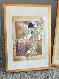 日系和风歌姬④ 粗闪铝箔画 装饰画 挂画 工艺画 世界名画 dufex