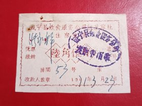 1971年-威宁县饮食服务公司红卫旅社住宿发票