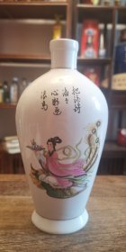 特价：一个不认识的酒瓶（2），白瓷贴花工艺酒瓶