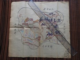 DT466  、大清宣统元年（1909年），宣纸手写手绘。 【 德清县舆图 】，地图坐标系：上南下北，左东右西。孤本。尺寸：44.5 × 41 cm。德清县 - 浙江省湖州市下辖县。东与石门县相邻，西与武康县接壤，南望仁和县，北靠归安县。归安县为老地名，北宋时期在今天的浙江省湖州市有置归安县。民国元年(1912)2月，废杭州府，以原钱塘、仁和县地并置杭县，为省会杭州所在地。杭州