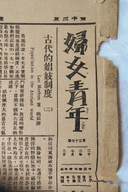 Bz60、1933年7月8日，中国妇女青年社出版《妇女青年 》.。【古代的娼妓制度】，妇女青年社设立的妇女工读学校【妇女工读学校举行毕业式】。【捐款鸣谢】。