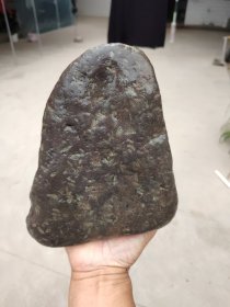 奇石；天然原石雪花石摆件天书灰色高19厘米