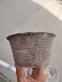 老物件收藏；木盘底座一件筒型