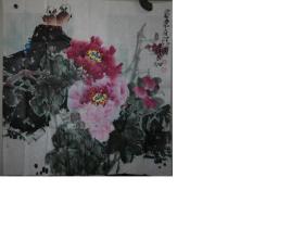 著名画家中国美协会员薛尔纳花鸟《富贵白头》精品 保真