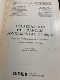 L'ELABORATION DU FRANCAIS FONDAMENTAL