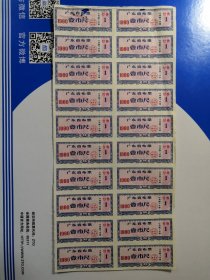 广东80年布票1尺20枚小版票