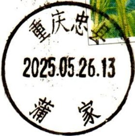 实寄片 盖销 重庆忠县-蒲家 2025.05.26 日戳
