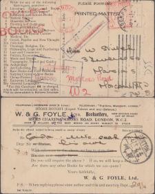 1930年英国寄俄国莫斯科明信片经广东广州中转邮路