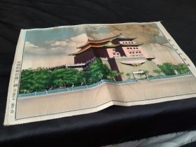 买满就送 , 一张织锦画《北京前门箭楼》，中国杭州织锦厂制 27x40cm