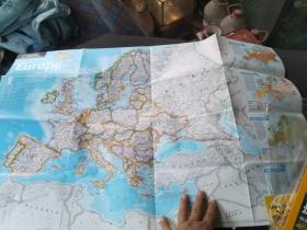 买满就送  欧州地图 （双面），79  x 51 cm