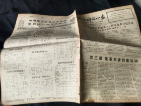 老报纸一份，1966年12月10日，全四版，毛主席关于群众路线的语录十一条，社论《老三篇是革命者的座右铭》，为毛主席语录谱写的歌曲两个整版，等