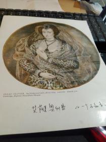 买满就送 书刊内页一张  名画 艾萨克.奥利弗 《一个不知名的女士》