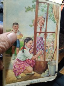 買滿就送 , 一張五十年代老畫片《愉快的勞動》（  魏瀛洲作）
