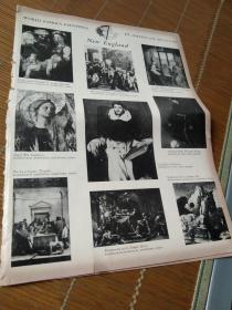 买满就送 1943年的世界名画图片之旅，书刊内页8张（约160个小图），来自一本1943年出版的英文地图集