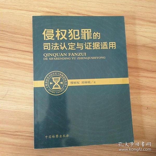 职务犯罪司法认定与证据适用丛书：侵权犯罪的司法认定与证据适用