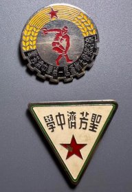 上海圣芳济中学徽章和上海上海圣芳济中学第一届运动大会纪念章俩