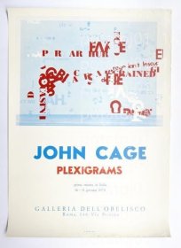 JOHNKWJP他們9002而且CAGE PLEXIGRAMS ＜シルクスクリーン ポスター (GALLERIA DELL'OBELISCO)＞