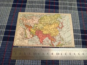 老地图明信片，清末亚洲地图，中国日本韩国