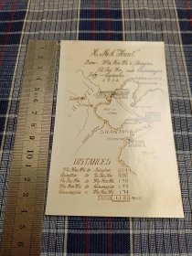 老地图明信片，1932年英国海军肯特号在华北山东沿海航线地图，照片版明信片