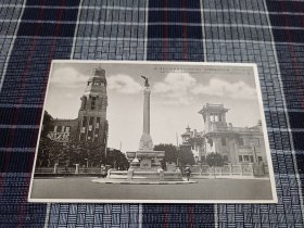 天津明信片，1930年代意大利租界回力球场，欧战纪念塔，今意风区马可波罗广场