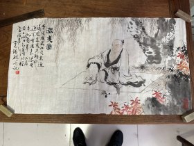 1977年苏州著名画家王锡麒秋爽图精品镜片，尺寸101X34。玉版宣，未裱，品相完好，见图，包老保真。